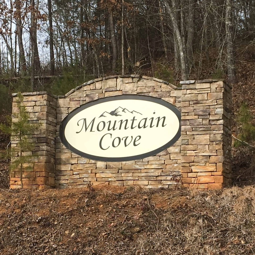 Mountain Cove entrance sign