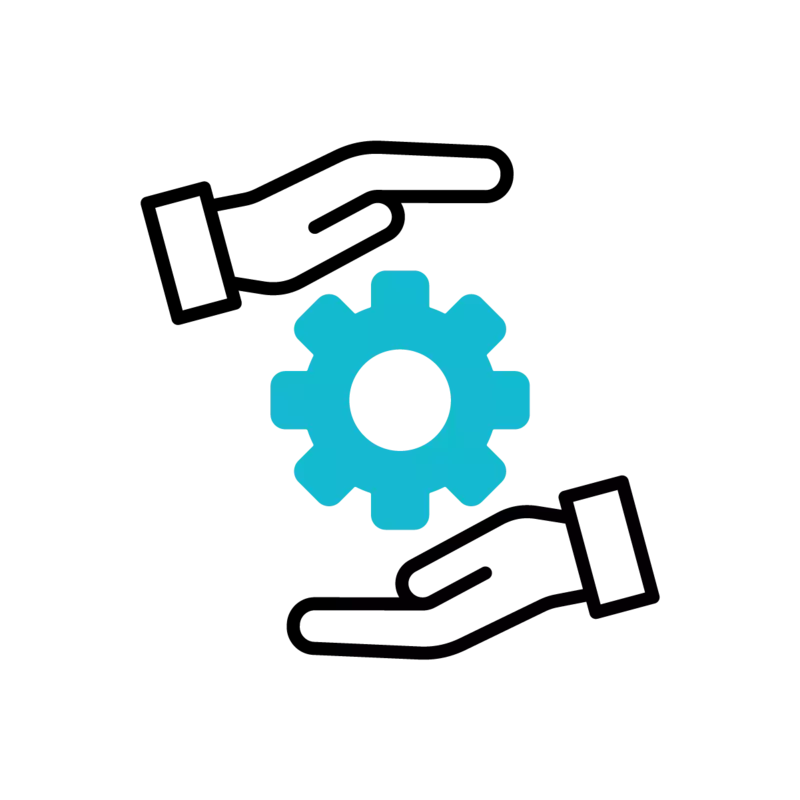 Hands and gear icon